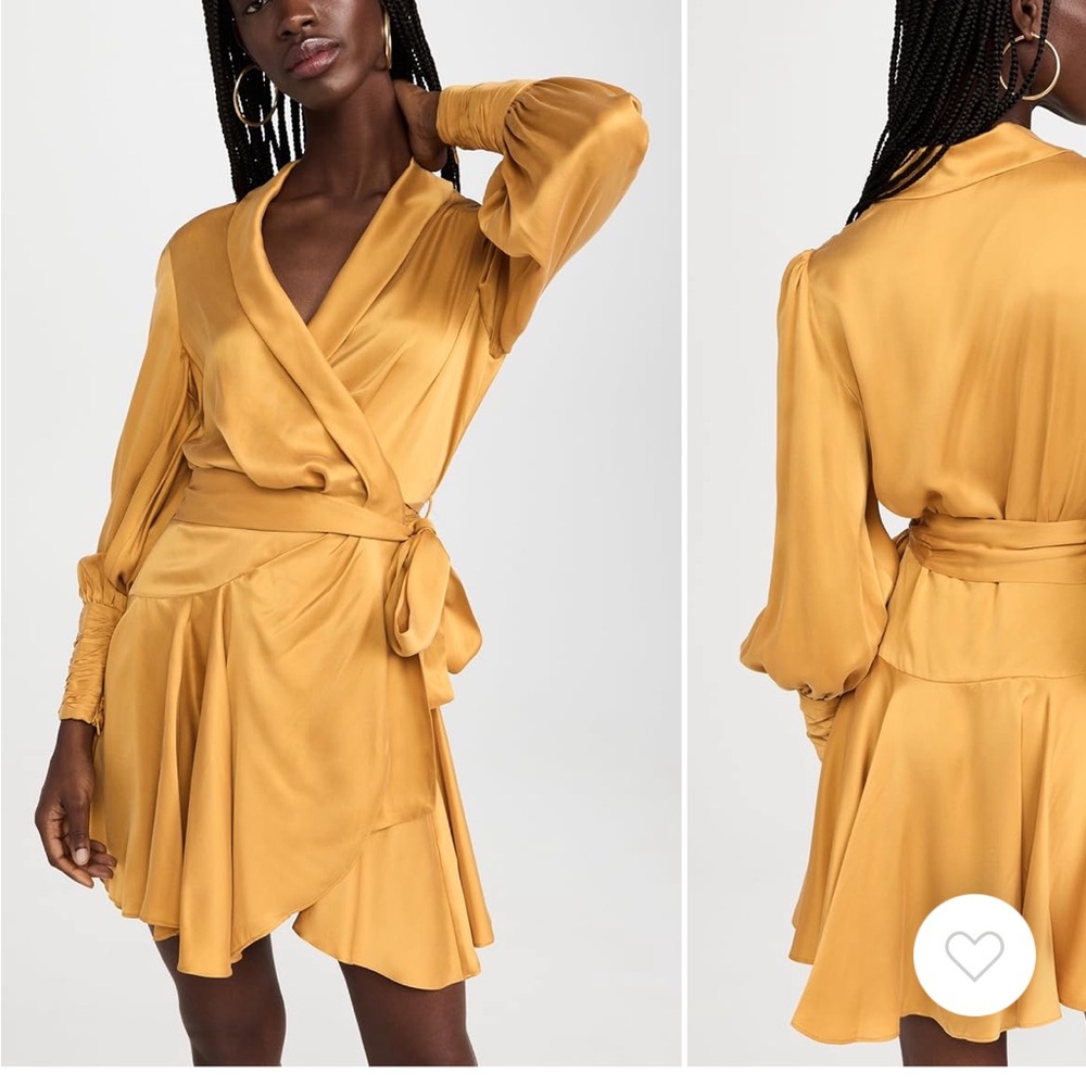 Zimmermann Silk Wrap Mini Dress - Gold